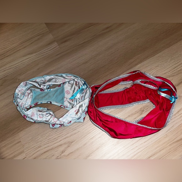 2 Y2K Victorias Secret Sexy Little Thing Bride/Bridal Rings Satin Cheeky Panties - Picture 11 of 12